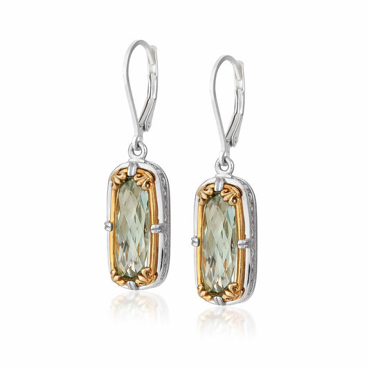 Anatoli Collection Green Amethyst Earrings