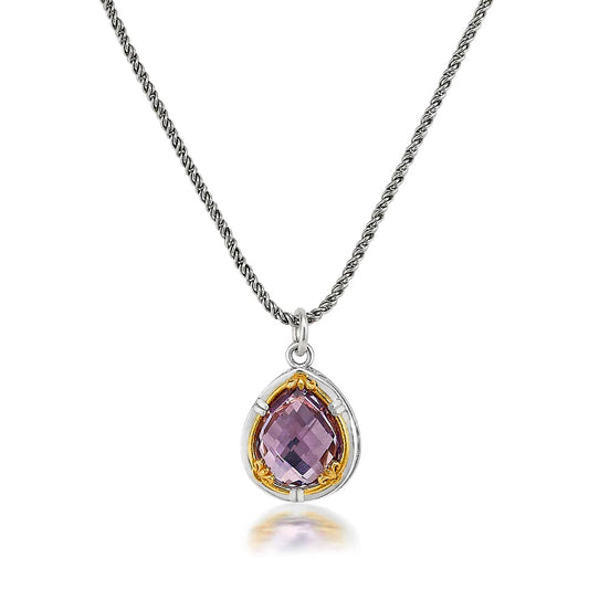 Anatoli Collection Teardrop Amethyst Necklace