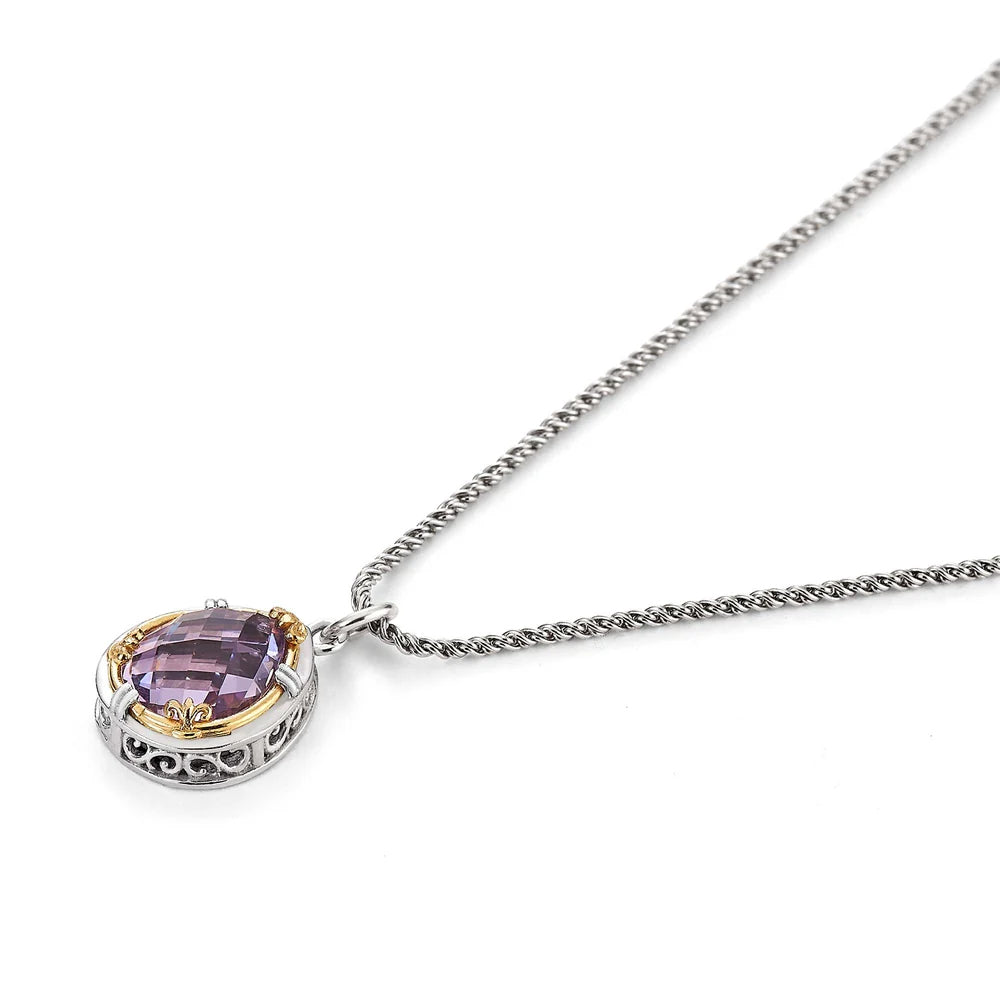 Anatoli Collection Teardrop Amethyst Necklace