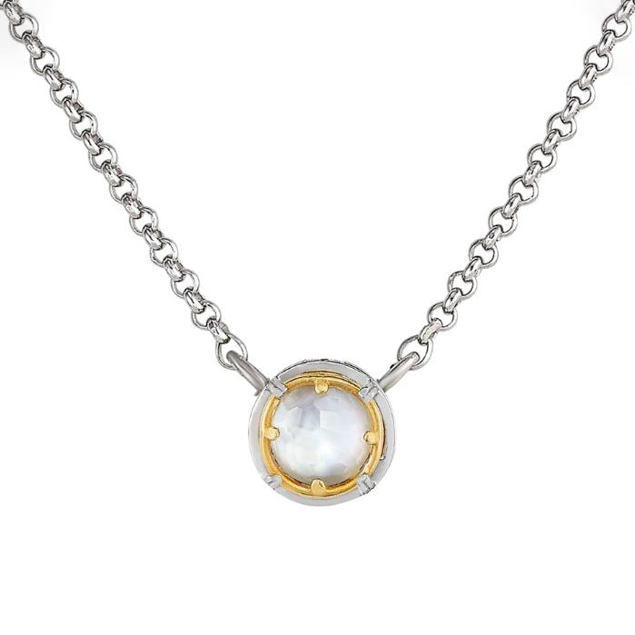 Anatoli Collection Round Mother of Pearl Necklace (med)
