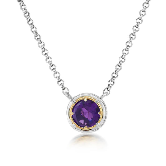 Anatoli Collection Round Amethyst Necklace (med)
