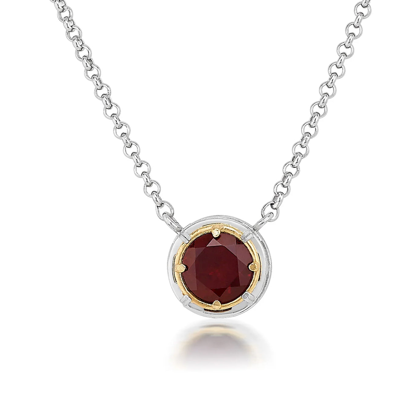 Anatoli Collection Round Garnet Necklace (med)