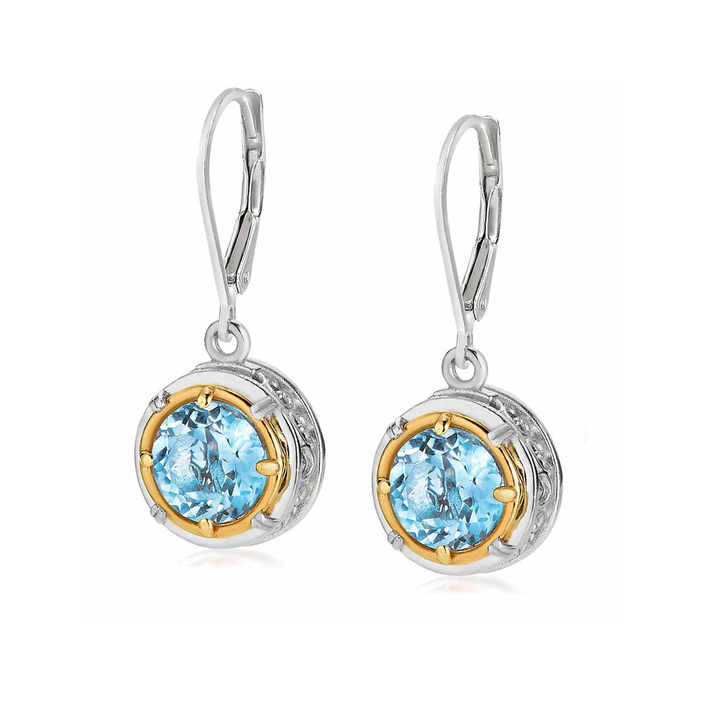Anatoli Collection Blue Topaz Earrings (med)