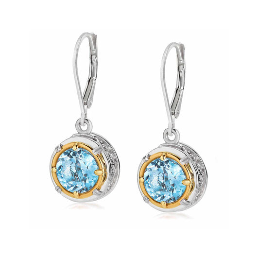 Anatoli Collection Blue Topaz Earrings (med)
