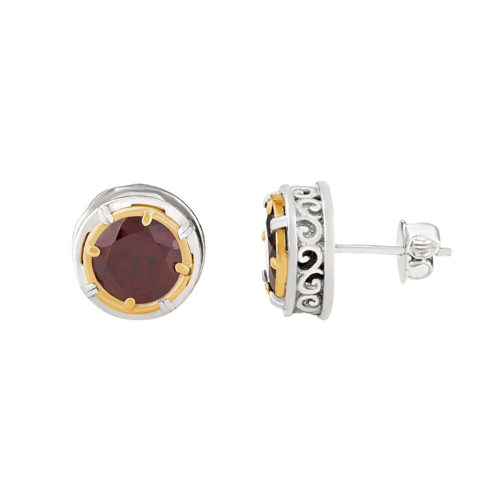 Anatoli Collection Garnet Stud Earrings (med)