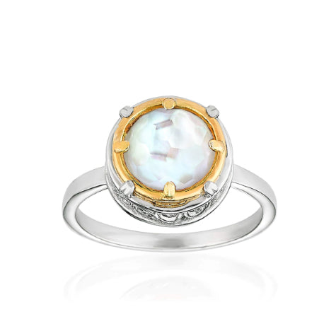 Anatoli Collection Sterling & Vermeil Mother of Pearl Ring (med)