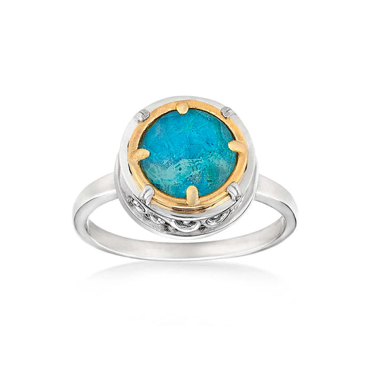 Anatoli Collection Sterling & Vermeil Chrysocolla Ring (med)