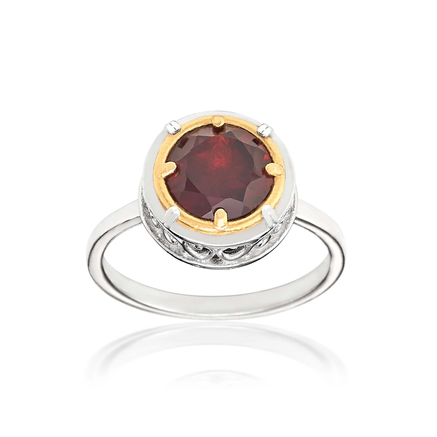 Anatoli Collection Sterling & Vermeil Garnet Ring (med)
