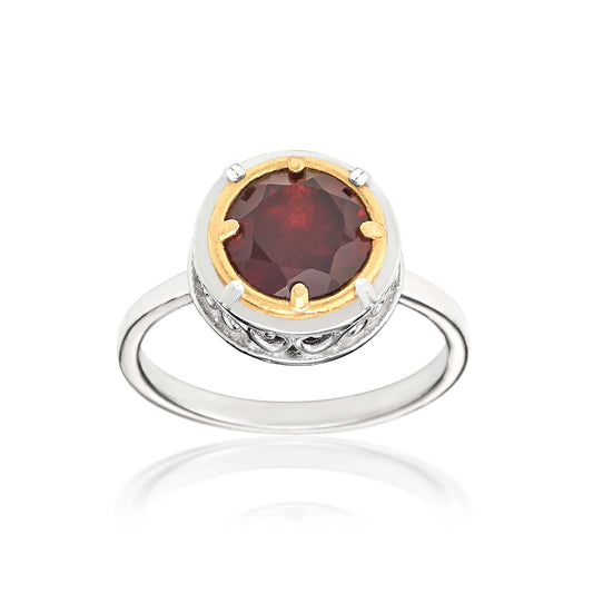 Anatoli Collection Sterling & Vermeil Garnet Ring (med)