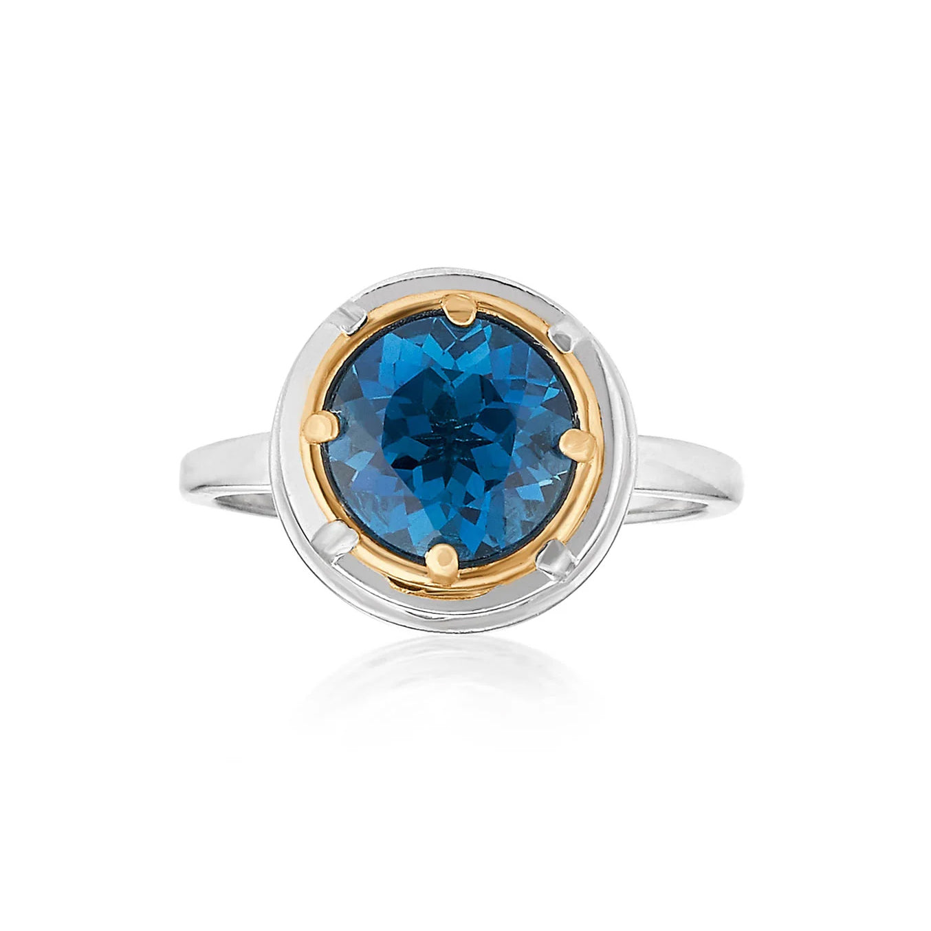 Anatoli Collection Sterling & Vermeil London Blue Topaz Ring (med)