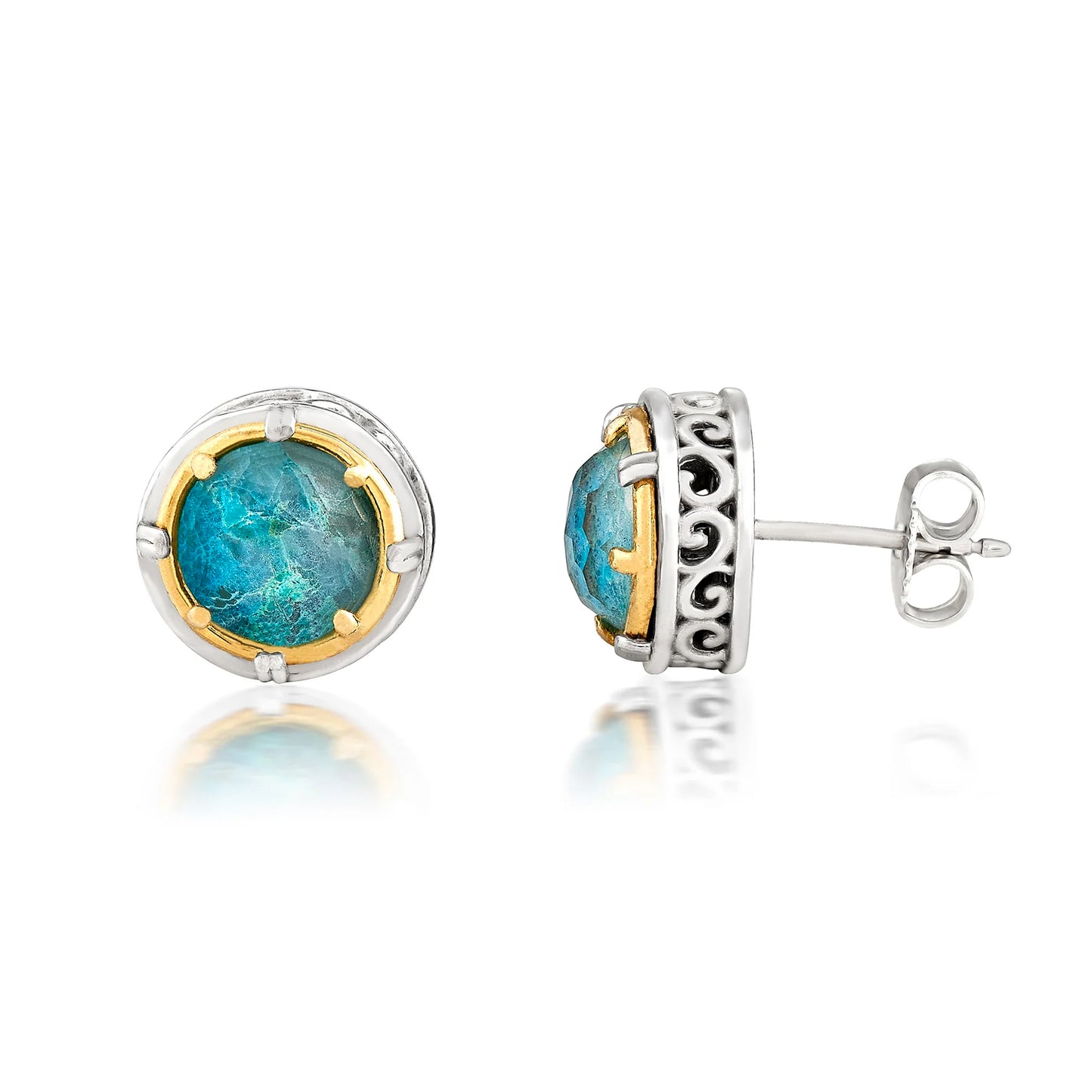 Anatoli Collection Chrysocolla Stud Earrings (med)
