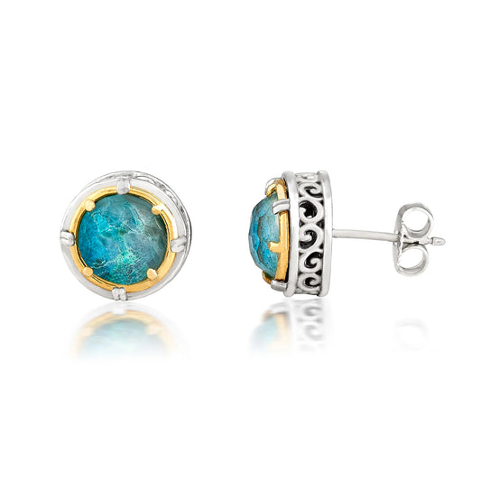 Anatoli Collection Chrysocolla Stud Earrings (med)