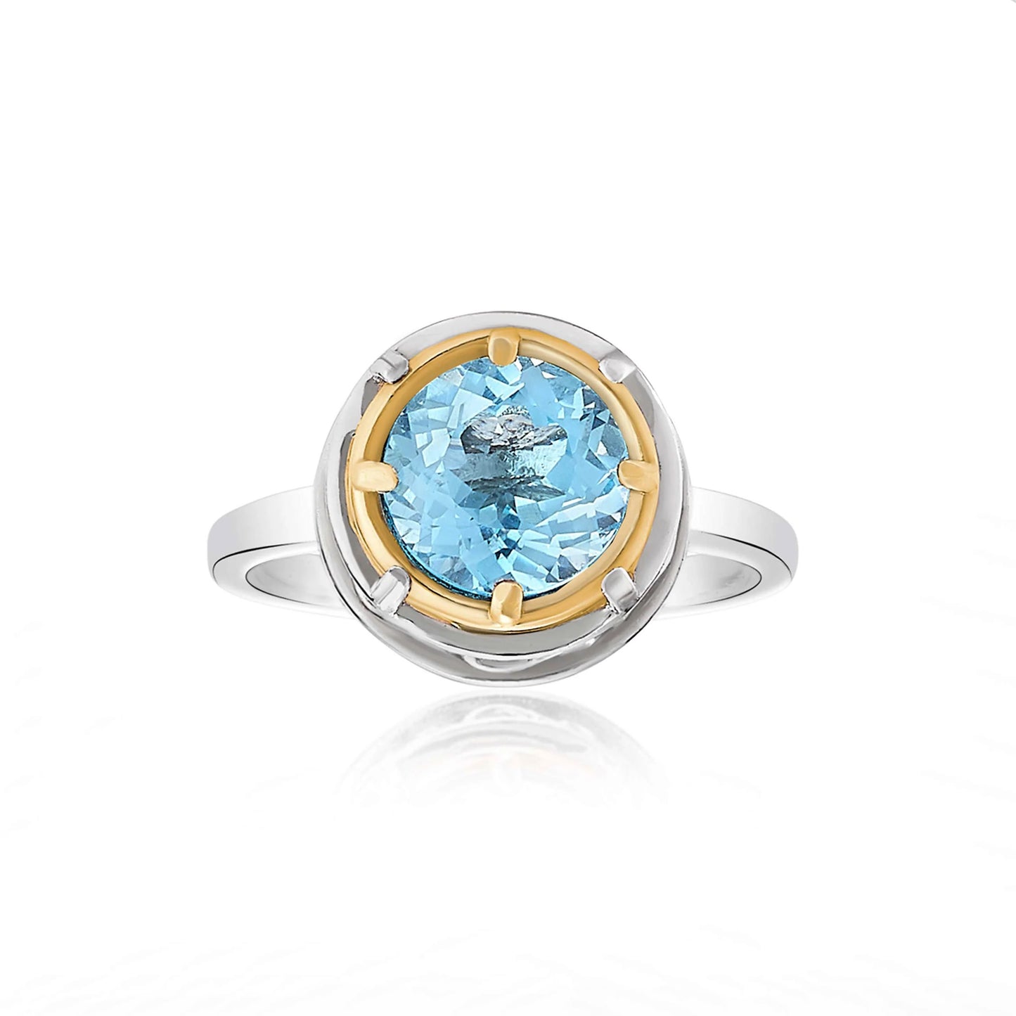 Anatoli Collection Sterling & Vermeil Blue Topaz Ring (med)