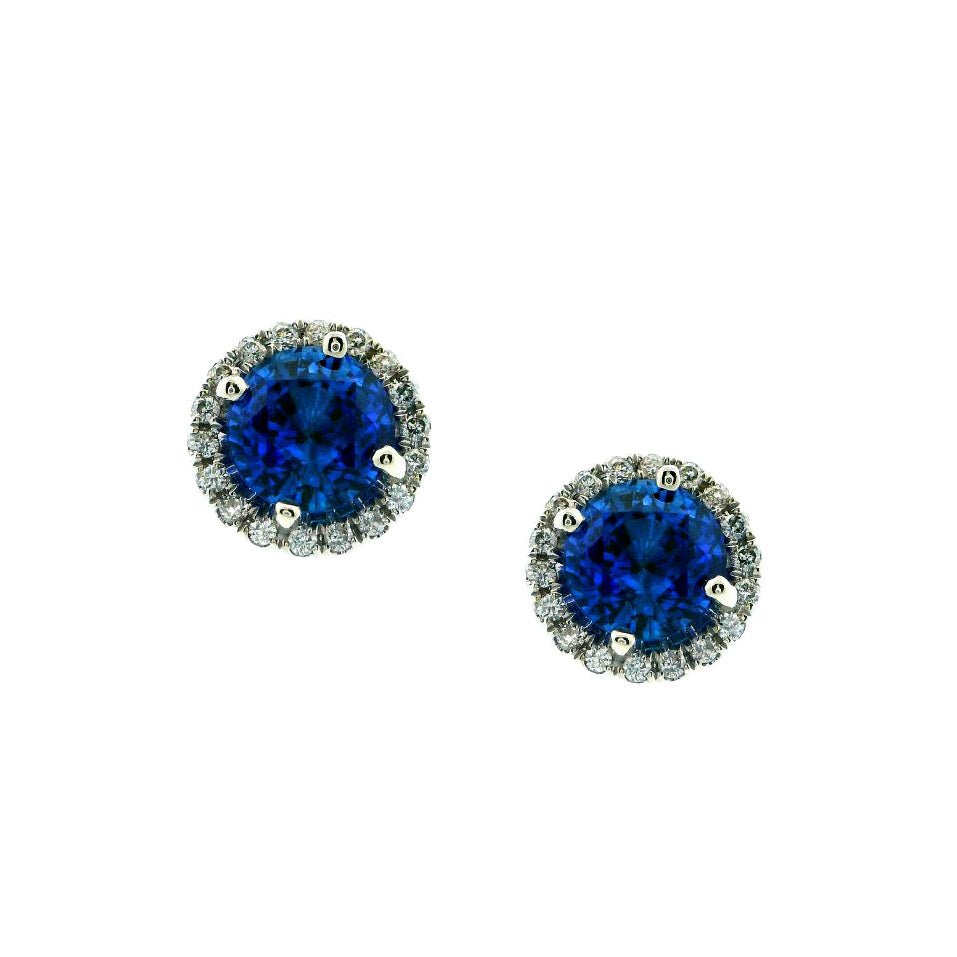 Estate Collection Sapphire & Diamond Earrings