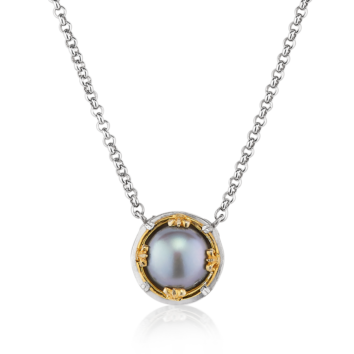 Anatoli Collection Gray Pearl Necklace (Lg)