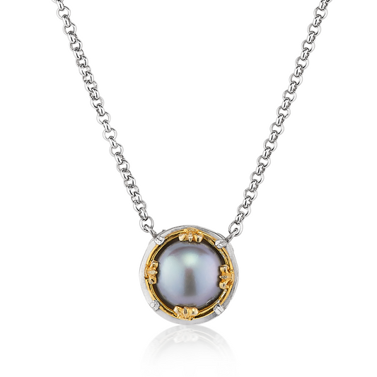 Anatoli Collection Gray Pearl Necklace (Lg)