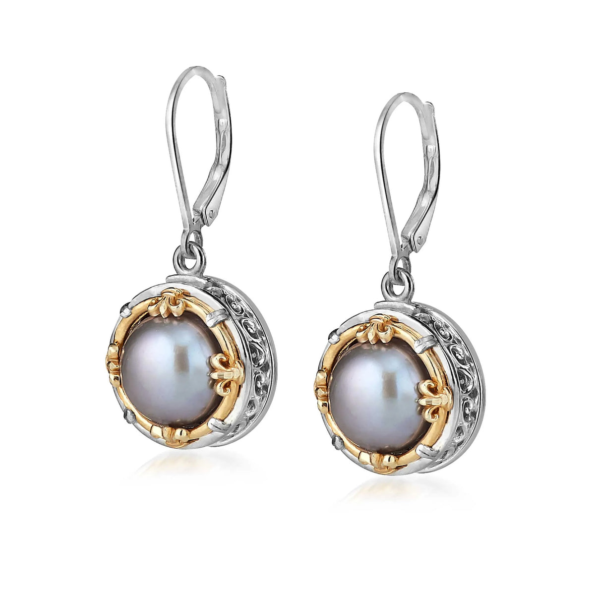 Anatoli Collection Gray Freshwater Pearl Drop Earrings (Lg)