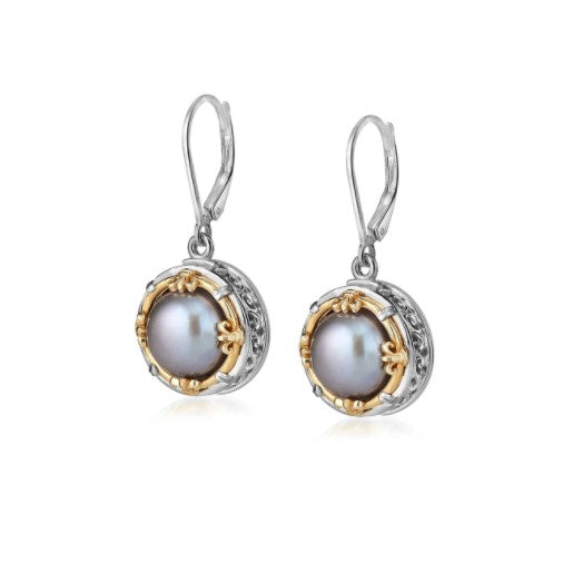 Anatoli Collection Gray Freshwater Pearl Drop Earrings (Lg)