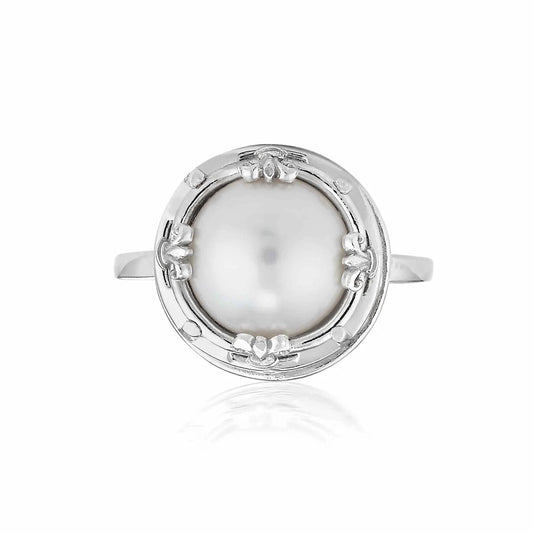 Anatoli Collection White Freshwater Pearl Ring (lg)