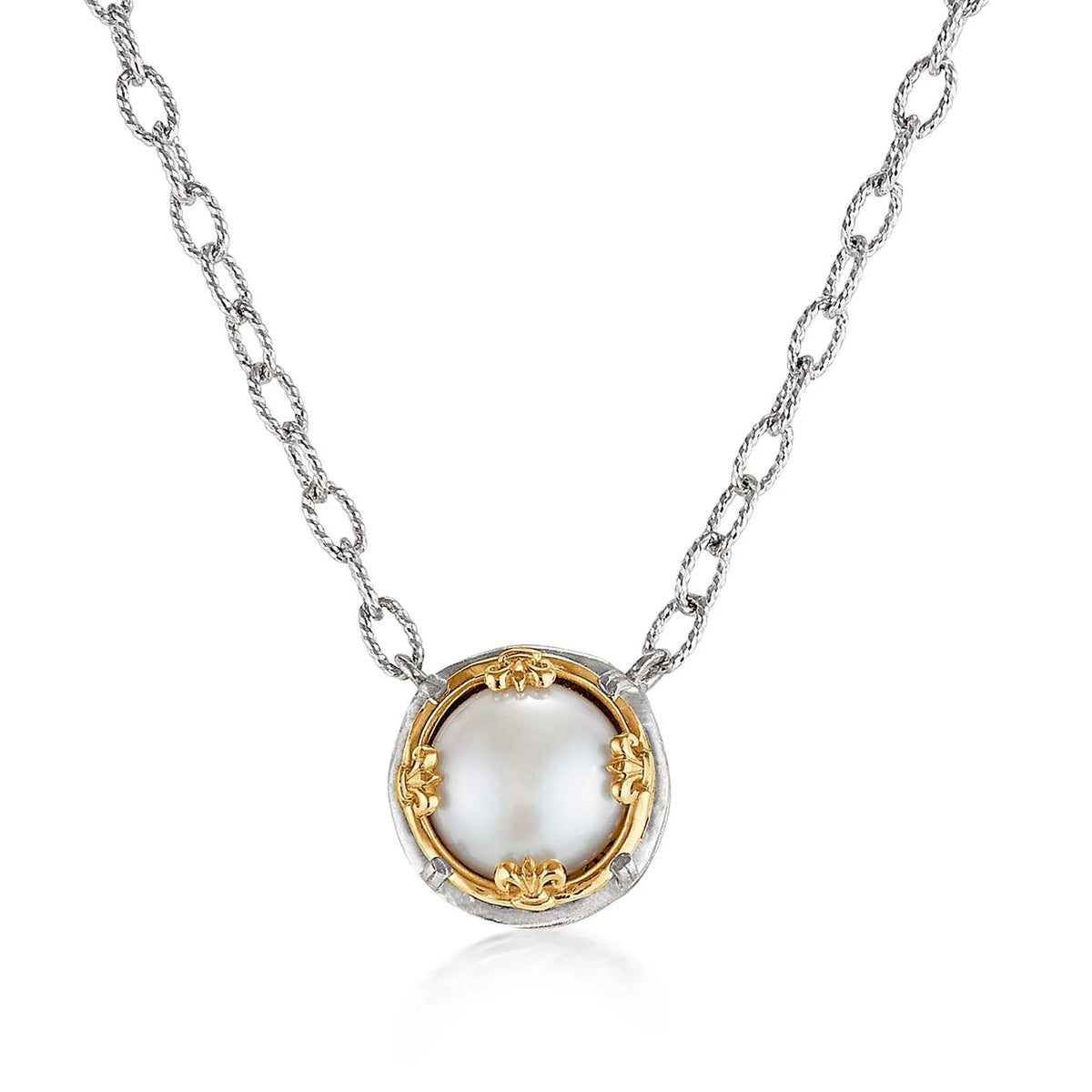 Anatoli Collection White Freshwater Pearl Necklace (Lg)