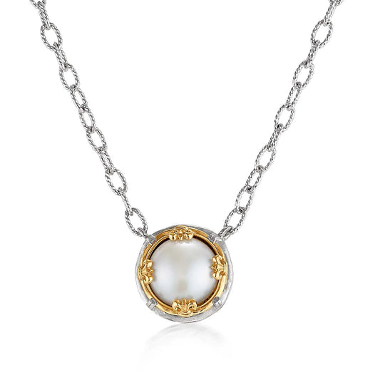 Anatoli Collection White Freshwater Pearl Necklace (Lg)
