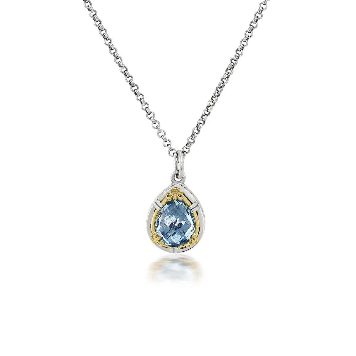 Anatoli Collection Blue Topaz Teardrop Pendant