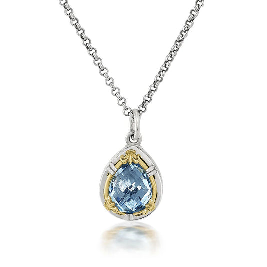 Anatoli Collection Blue Topaz Teardrop Pendant