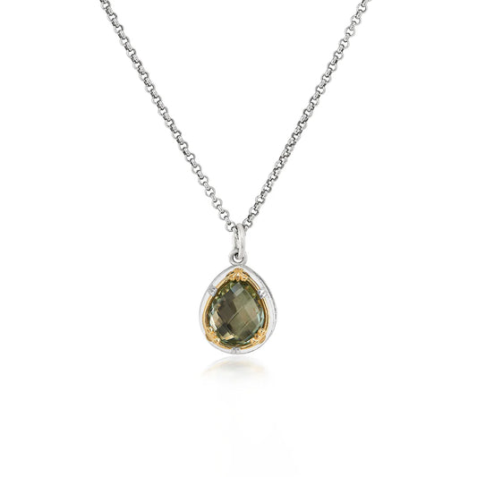 Anatoli Collection Green Amethyst Teardrop Pendant