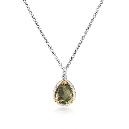 Anatoli Collection Green Amethyst Teardrop Pendant