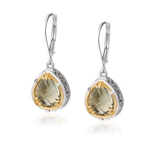 Anatoli Collection Green Amethyst Teardrop Earrings