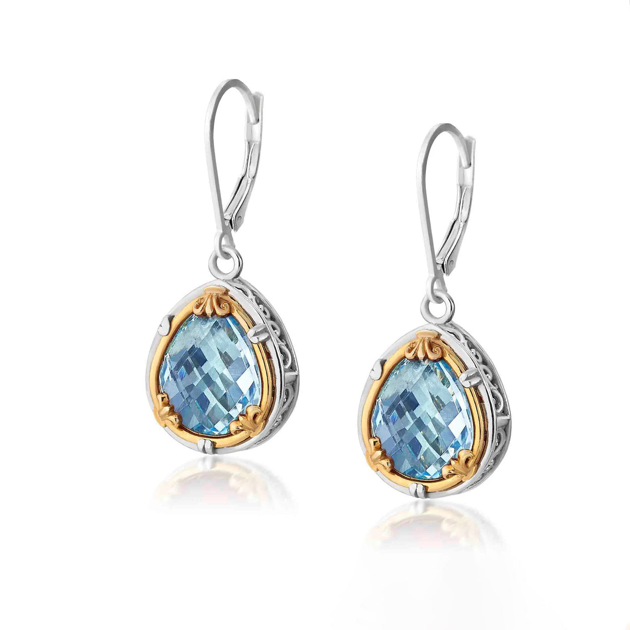 Anatoli Collection Blue Topaz Teardrop Earrings