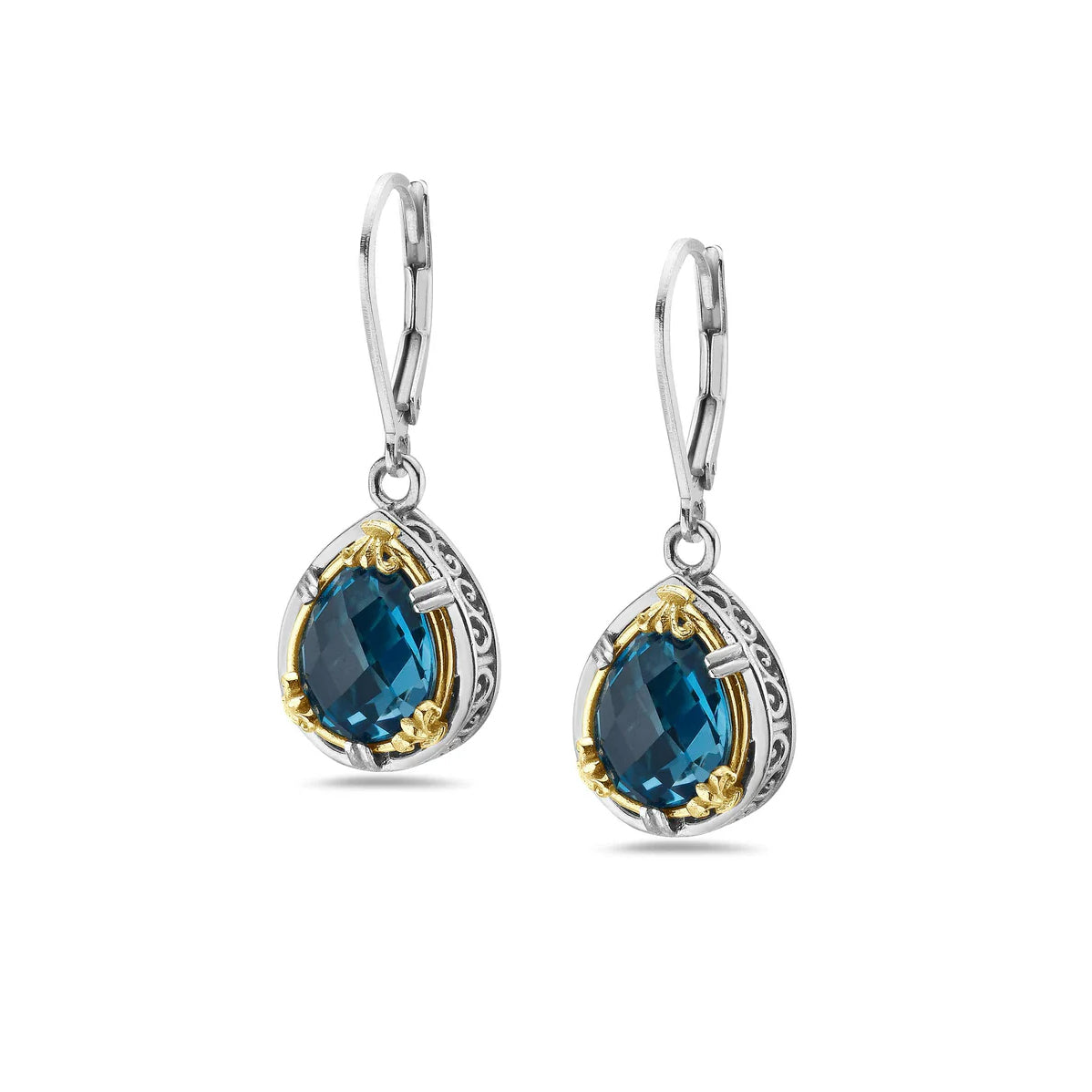 Anatoli Collection London Blue Topaz Teardrop Earrings