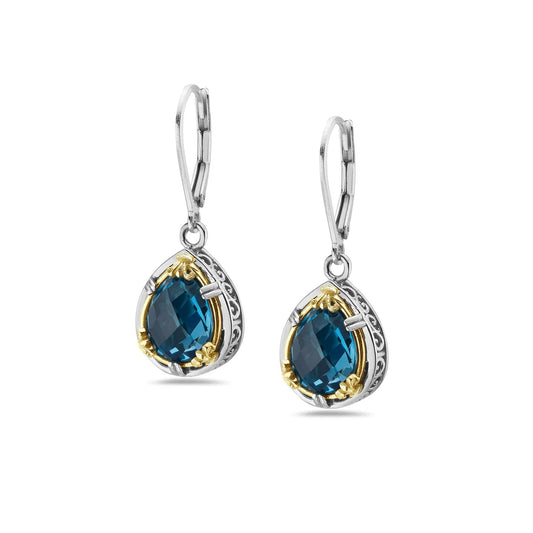 Anatoli Collection London Blue Topaz Teardrop Earrings