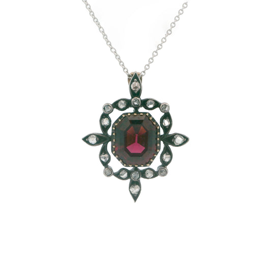 Estate Collection Victorian Garnet & Diamond Pendant