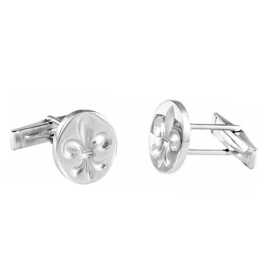 Sterling Silver Fleur De Lis Cuff Links