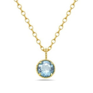 Anatoli Collection Vermeil Aquamarine Necklace