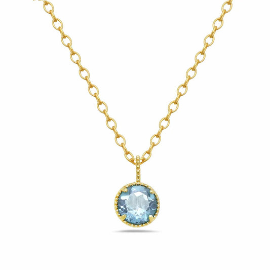 Anatoli Collection Vermeil Aquamarine Necklace