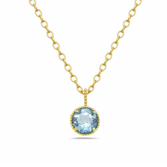 Anatoli Collection Vermeil Aquamarine Necklace