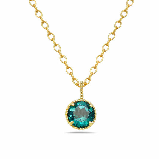 Anatoli Collection Vermeil Paraiba Topaz Necklace