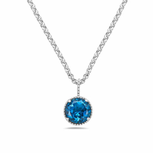 Anatoli Collection London Blue Topaz Necklace
