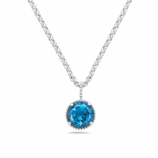 Anatoli Collection London Blue Topaz Necklace