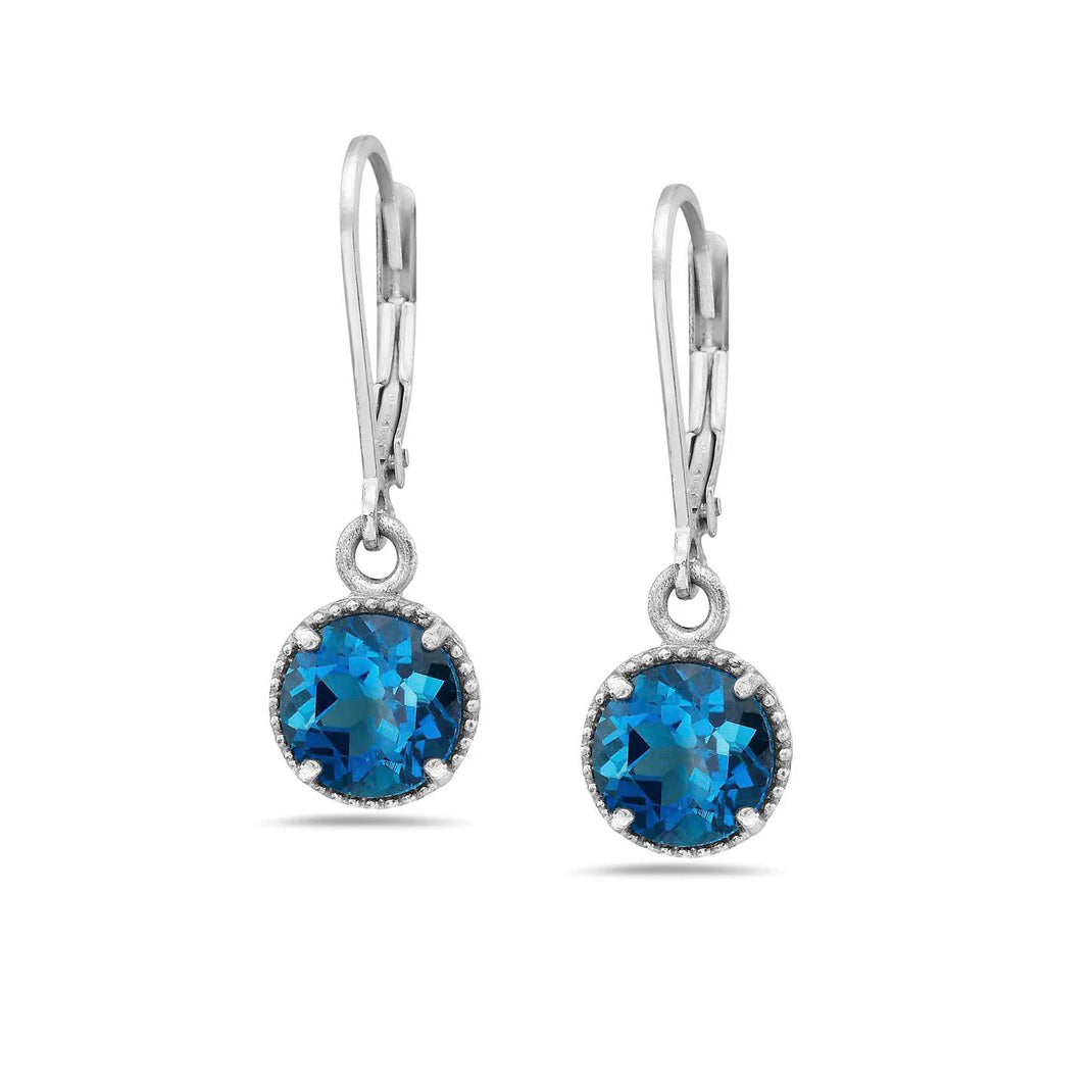 Anatoli Collection Sterling Silver London Blue Topaz Earrings