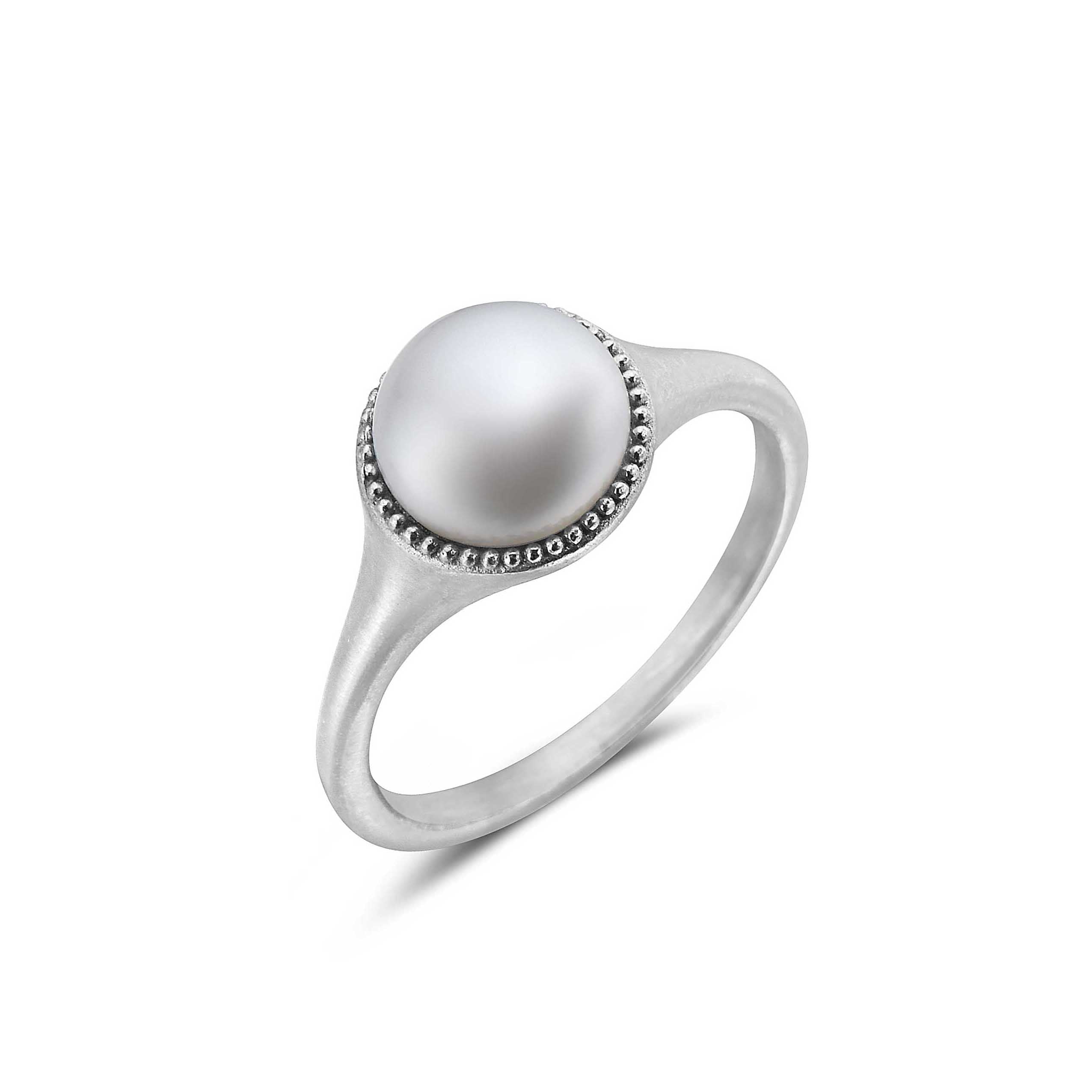 Sterling Silver and Cultured Pearl Cocktail Ring - White Frangipani | NOVICA