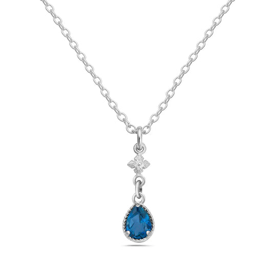 Anatoli Collection London Blue Topaz Necklace