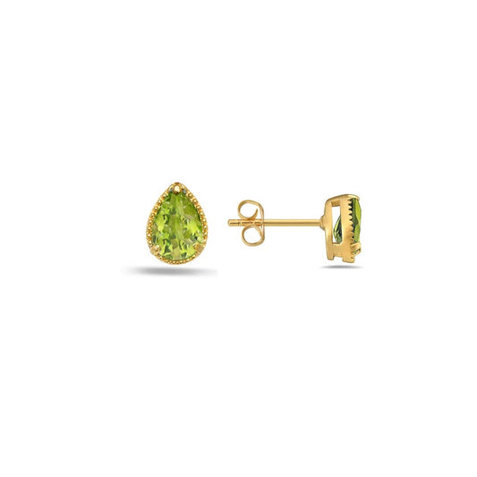 Anatoli Collection Petite Peridot Vermeil Post Earrings