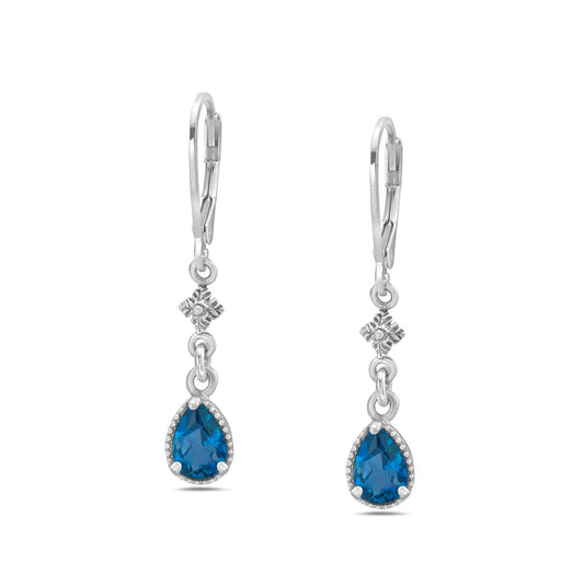 Anatoli Collection Sterling Silver London Blue Topaz Earrings