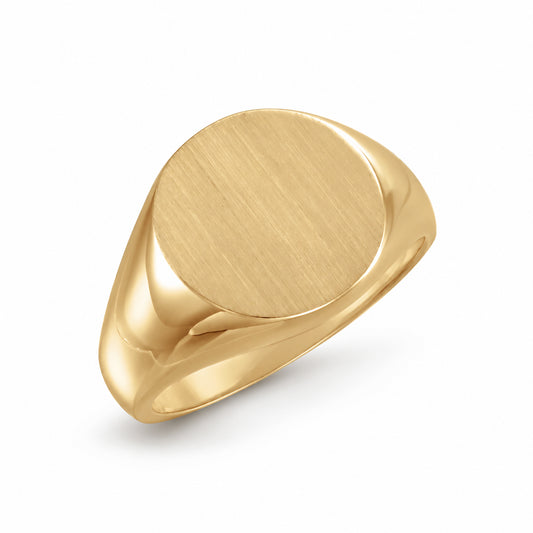 14k Yellow Gold Round Signet Ring