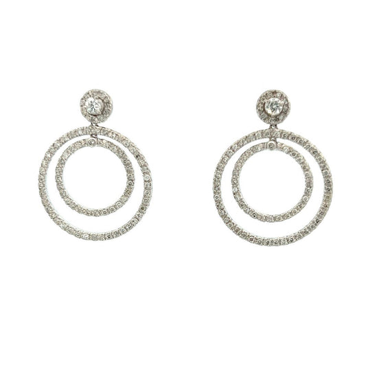 Estate Collection 1.0CT Diamond Circle Earrings