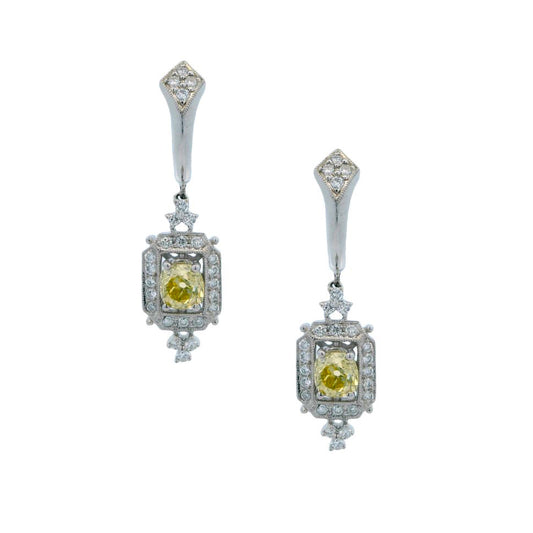 Estate Collection Yellow Diamond Earrings