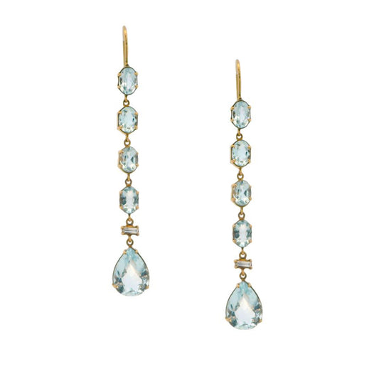 Estate Collection Aquamarine Dangle Earrings